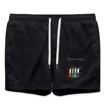 Alles in Ordnung Ordner Bürohumor Wortwitz - Badeshorts - Schwarz - Vorne - AI Model Male 185 light (185cm)