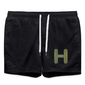 Coeur coloré H Design - Unique et élégant ! - Short de bain - noir - Devant - AI Model Male 185 light (185cm)