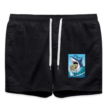 Restez affamé - La vision de la richesse - Short de bain - noir - Devant - AI Model Male 185 light (185cm)