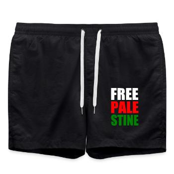Free palestine - Badeshorts - Schwarz - Vorne - AI Model Male 185 light (185cm)