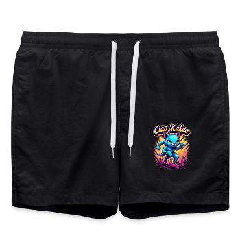 Ciao Kakao rennende Katze Matschlauf Laufshirt - Badeshorts - Schwarz - Vorne - AI Model Male 185 light (185cm)