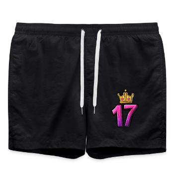17 Number Krone - Swim Trunks - black - Front - AI Model Male 185 light (185cm)