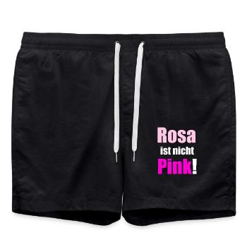 Rosa ist nicht Pink - Badeshorts - Schwarz - Vorne - AI Model Male 185 light (185cm)