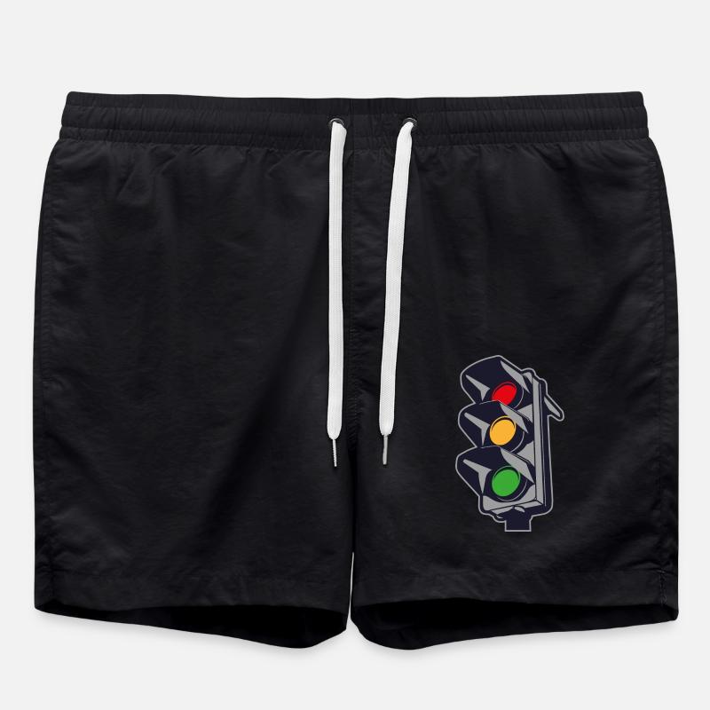 2541614 135318330 feux de circulation - Short de bain - noir