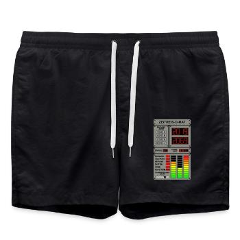 50 Jahre in der Zeit reisen - Zeitreise Computer - Badeshorts - Schwarz - Vorne - AI Model Male 185 light (185cm)