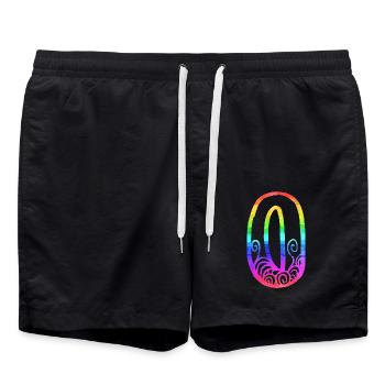 rainbow o - Swim Trunks - black - Front - AI Model Male 185 light (185cm)