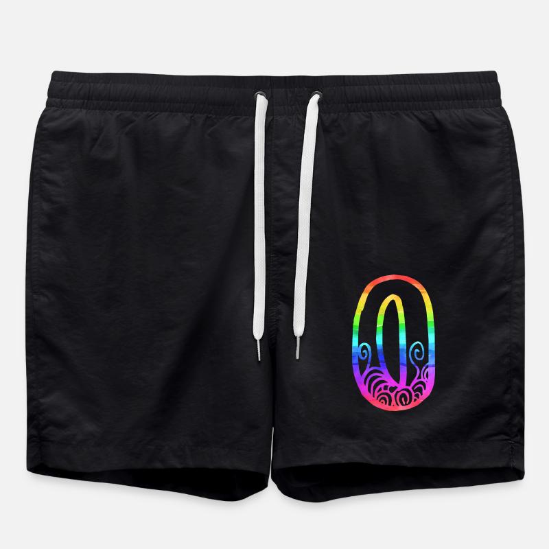 rainbow o - Swim Trunks - black