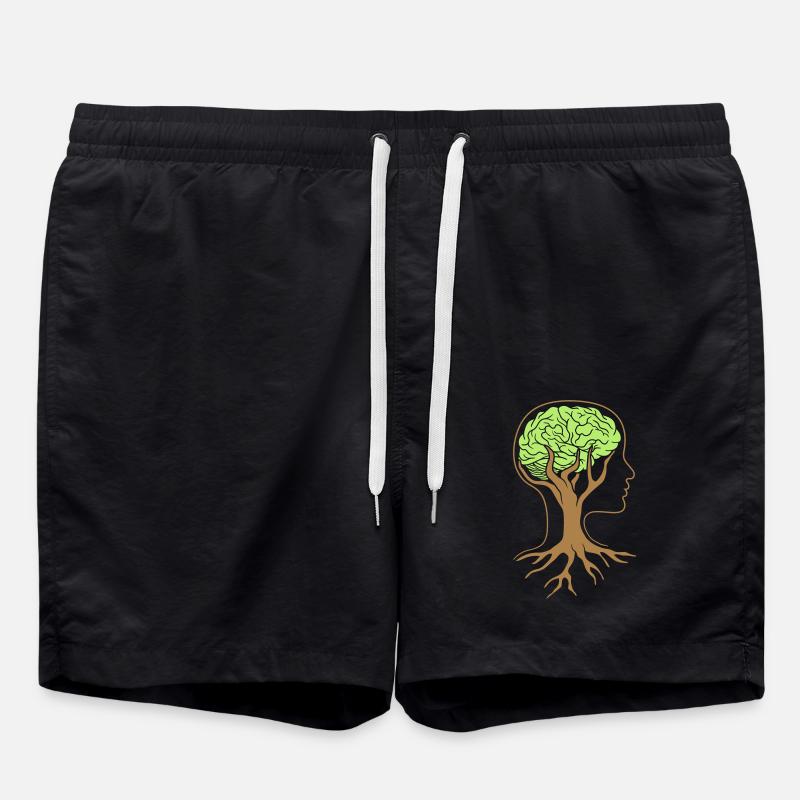 Baum Gehirn Design - Badeshorts - Schwarz