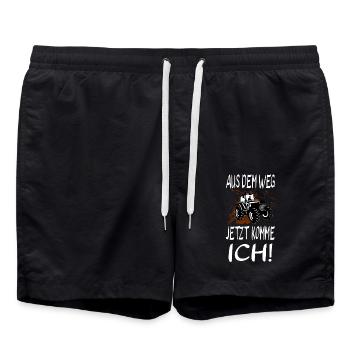 Aus dem Weg - Jetzt komme ich! Traktor - Badeshorts - Schwarz - Vorne - AI Model Male 185 light (185cm)