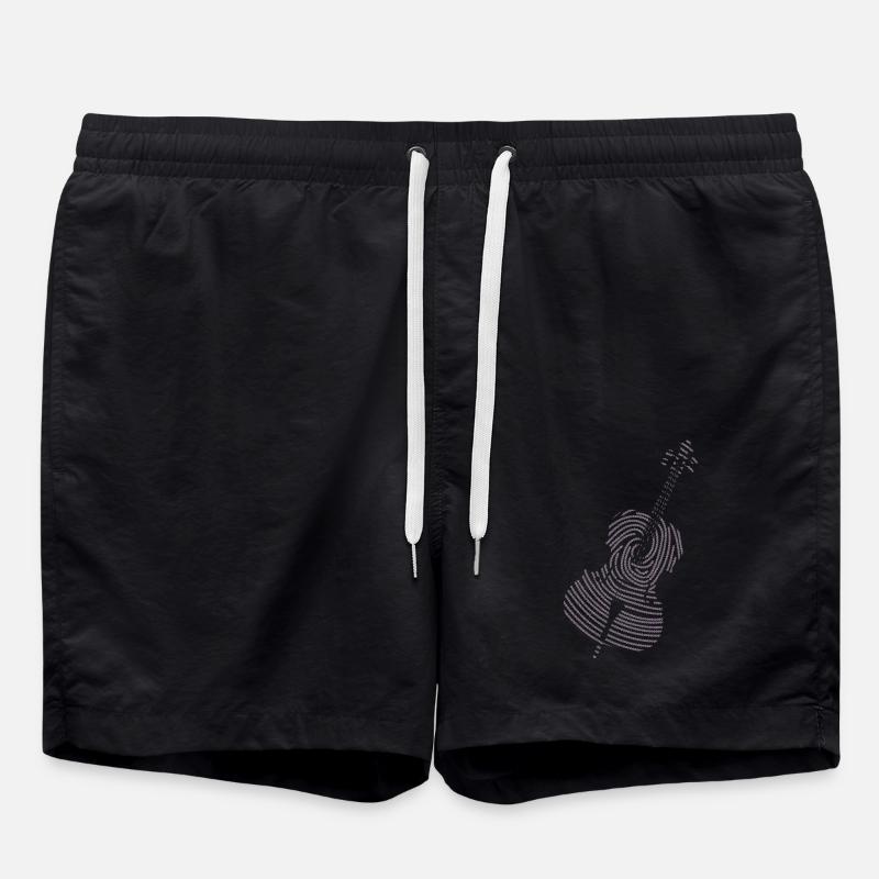 Classical Music Instrument Cello DNA Strand - Swim Trunks - black