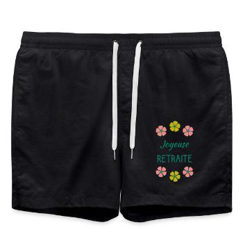 RETRAITE. BONNE RETRAITE. JOYEUSE RETRAITE - Short de bain - noir - Devant - AI Model Male 185 light (185cm)