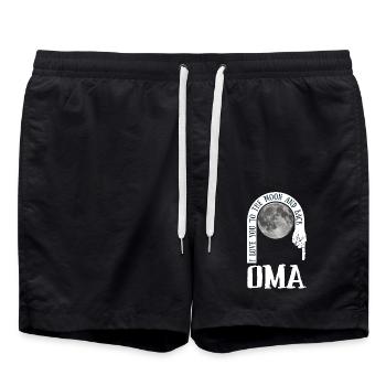 Oma I Love You To The Moon And Back - Badeshorts - Schwarz - Vorne - AI Model Male 185 light (185cm)