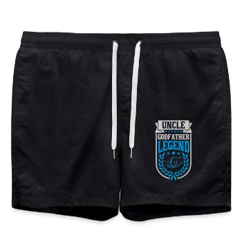 Uncle Godfather Legend Zitat - Badeshorts - Schwarz - Vorne - AI Model Male 185 light (185cm)