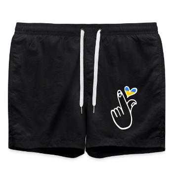 Ukraine - Badeshorts - Schwarz - Vorne - AI Model Male 185 light (185cm)