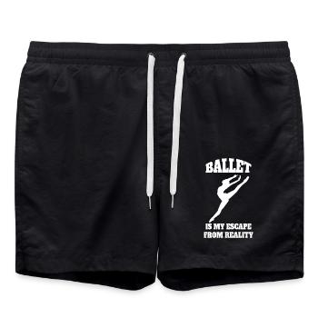 Ballet Cadeau Danse Danseuse Ballerine Cours de Danse - Short de bain - noir - Devant - AI Model Male 185 light (185cm)
