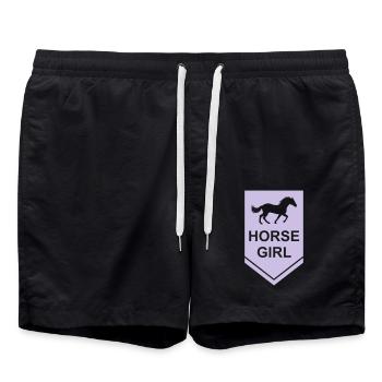 Citation de fille de cheval disant - Short de bain - noir - Devant - AI Model Male 185 light (185cm)