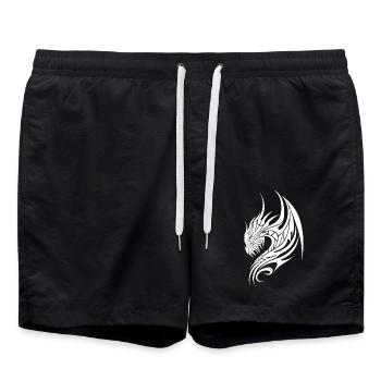 Tattoo dragon with wings - Swim Trunks - black - Front - AI Model Male 185 light (185cm)