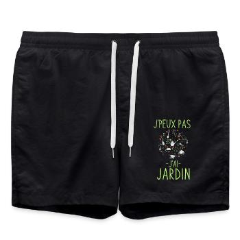 Botanique jardin jardinier - Short de bain - noir - Devant - AI Model Male 185 light (185cm)