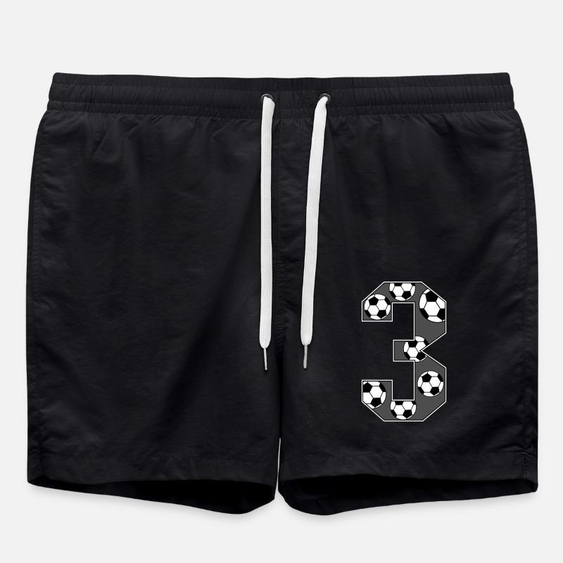 3 Birthday Football Grey - Swim Trunks - black