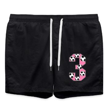 3ème anniversaire Football Rose - Short de bain - noir - Devant - AI Model Male 185 light (185cm)