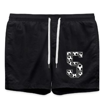 5e anniversaire Football Grey - Short de bain - noir - Devant - AI Model Male 185 light (185cm)