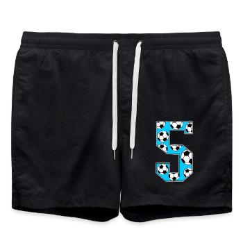 5e anniversaire Football Blue - Short de bain - noir - Devant - AI Model Male 185 light (185cm)