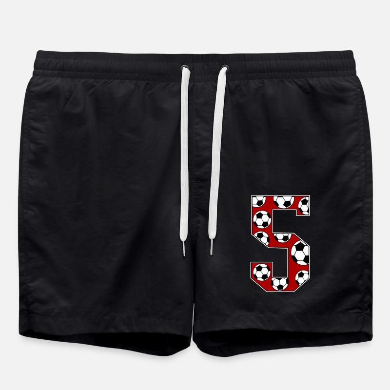 5. Geburtstag Fußball rot - Badeshorts - Schwarz