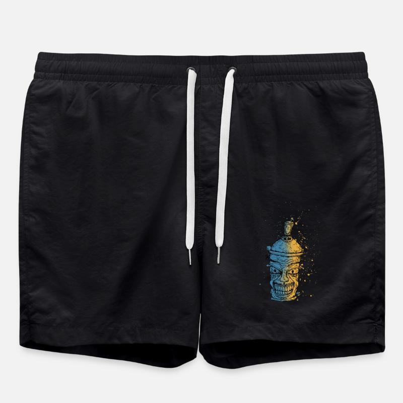 Graffiti Spray Can - Swim Trunks - black