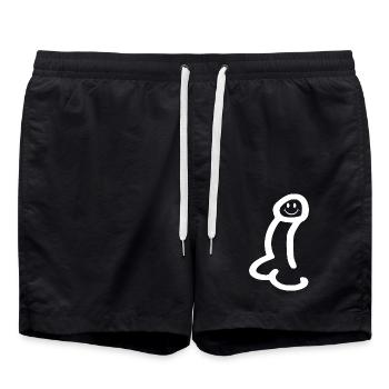 Penis - Badeshorts - Schwarz - Vorne - AI Model Male 185 light (185cm)