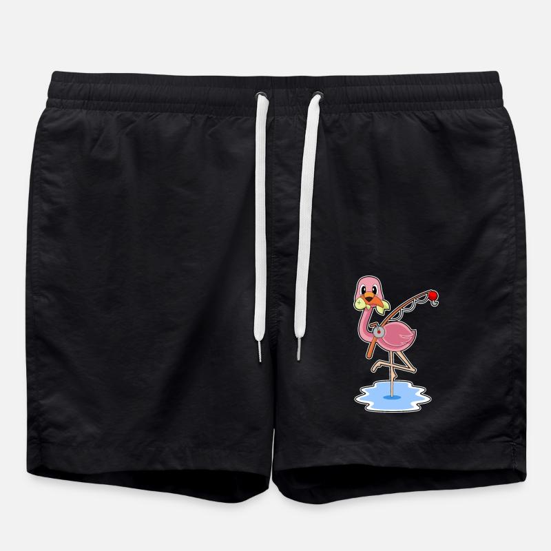 Flamant rose Pêcheur Pêche - Short de bain - noir
