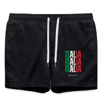 Drapeau de l’Italie, fierté italienne - Short de bain - noir - Devant - AI Model Male 185 light (185cm)