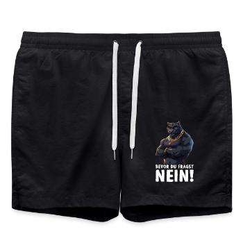 Schwarzer Panter Bevor du fragst Nein Jaguar - Badeshorts - Schwarz - Vorne - AI Model Male 185 light (185cm)