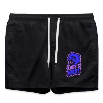 Ladies Night Fun Retro DJ Woman Face Girls Evening - Swim Trunks - black - Front - AI Model Male 185 light (185cm)