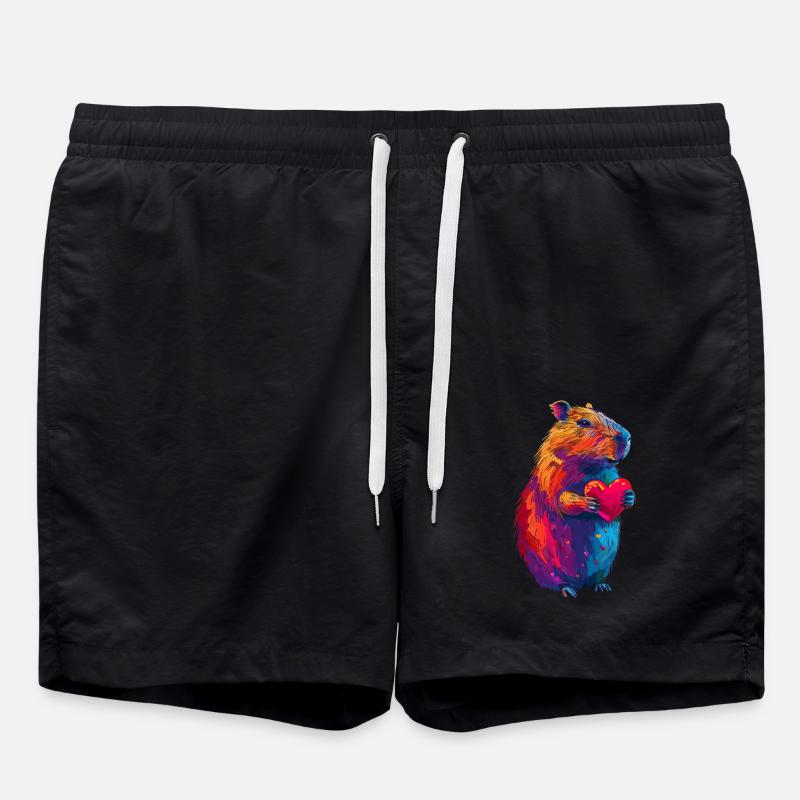Capybara - Swim Trunks - black