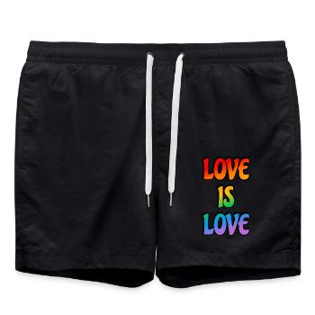 Regenbogen-Liebe ist Liebe - Badeshorts - Schwarz - Vorne - AI Model Male 185 light (185cm)