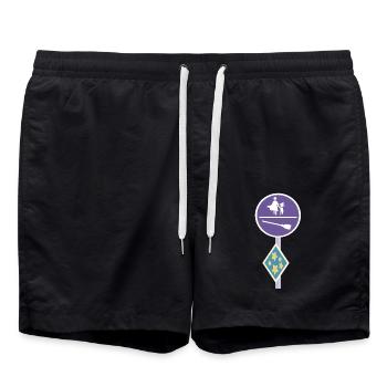 Street sign of a magical world - Swim Trunks - black - Front - AI Model Male 185 light (185cm)