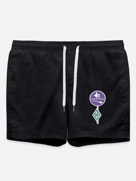 Straßenschild einer magischen Welt - Badeshorts - Schwarz