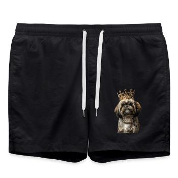 Shih Tzu - Swim Trunks - black - Front - AI Model Male 185 light (185cm)