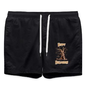 Halloween – Happy Halloween Creepy Old Tree - Swim Trunks - black - Front - AI Model Male 185 light (185cm)