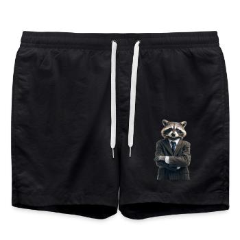 Raccoon - Swim Trunks - black - Front - AI Model Male 185 light (185cm)