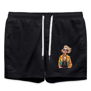Coole Frau - Badeshorts - Schwarz - Vorne - AI Model Male 185 light (185cm)