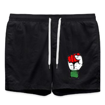 Poing du drapeau de la Hongrie utilisé - Short de bain - noir - Devant - AI Model Male 185 light (185cm)
