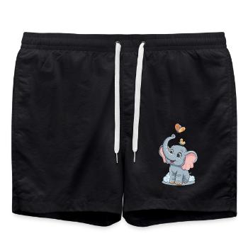 Niedlicher Elefant für Kinder für Kinder - Badeshorts - Schwarz - Vorne - AI Model Male 185 light (185cm)