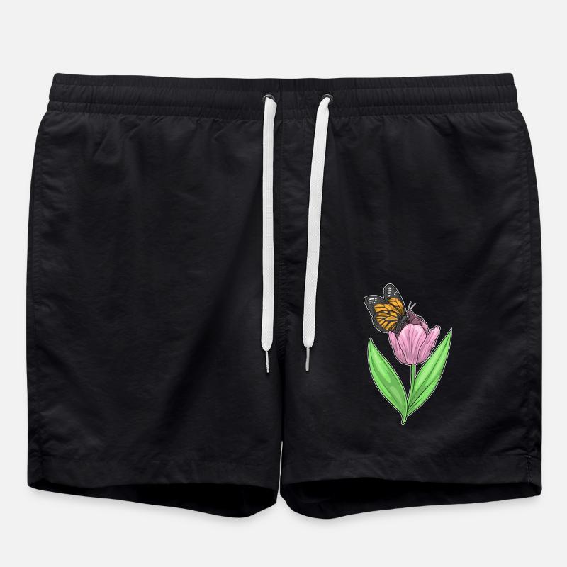 Butterfly Tulip - Swim Trunks - black