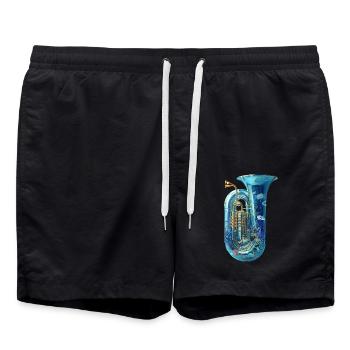 Fisch Tuba - Badeshorts - Schwarz - Vorne - AI Model Male 185 light (185cm)