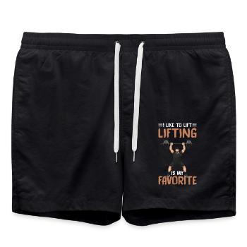 I Like To Lift Lifting Is My Favorite - Badeshorts - Schwarz - Vorne - AI Model Male 185 light (185cm)