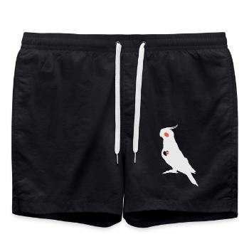 Cockatiel heart - Swim Trunks - black - Front - AI Model Male 185 light (185cm)