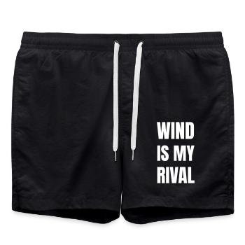 Wind is my rival - Badeshorts - Schwarz - Vorne - AI Model Male 185 light (185cm)