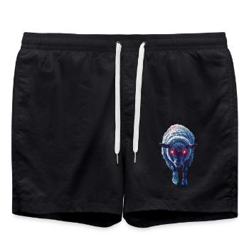 Schaf - Badeshorts - Schwarz - Vorne - AI Model Male 185 light (185cm)
