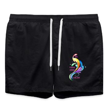Ayez votre propre couleur, LGBTQ+, Pride, CSD, Arc-en-ciel - Short de bain - noir - Devant - AI Model Male 185 light (185cm)